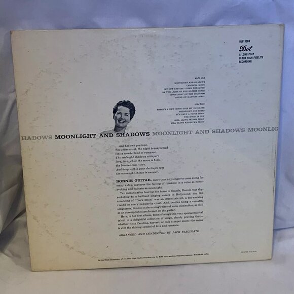 Bonnie Guitar Moonlight And Shadows (Vinyl, 1957) Dot DLP 3069 Good+ LP Record - Picture 3 of 9